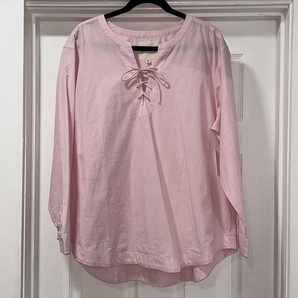 Lucky Brand Lace Up Poplin Shirt - Picture 1 of 12
